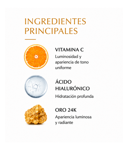 Sérum Facial 24K Gold — Vitamina C + Ácido Hialurónico