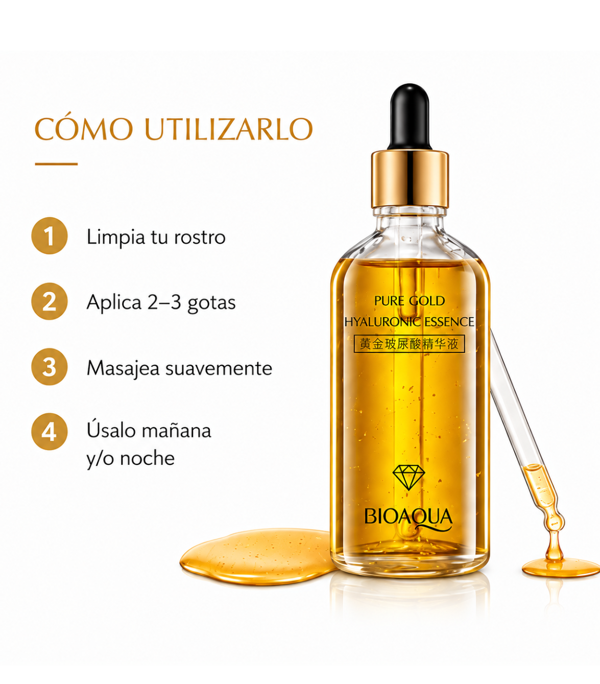 Sérum Facial 24K Gold — Vitamina C + Ácido Hialurónico