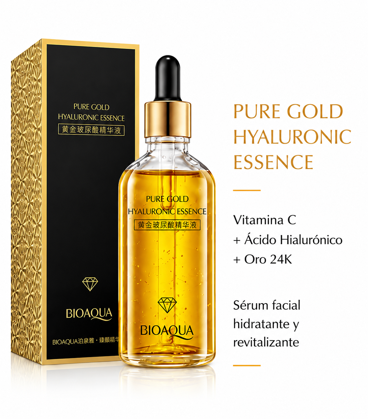 Sérum Facial 24K Gold — Vitamina C + Ácido Hialurónico